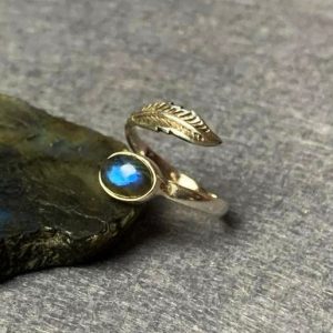 Anillo plata 925 pluma labradorita